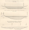 Sections of Lakes / Lago Como & Lecco. Italy 1885 old antique print picture