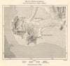 Monte Argentario from the French Chart. Italy sketch map 1885 old antique