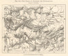 Guadiana and Guadalquivir river basins. Spain. Sketch map 1885 old antique