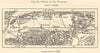 Plain of La Valloire. Isère. Voiron Moirans. Sketch map. SMALL 1885 old