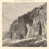 Balzi Rossi caves, Ventimiglia. Italy. Baoussé-Rousse 1885 old antique print