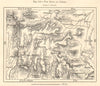 The Hills of Coiron. Ardèche. Privas. Sketch map 1885 old antique chart