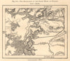 The Bifurcation of the Grand Morin at Sézanne. Marne. Sketch map 1885 old