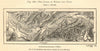 Thunersee & Brienzersee. Interlaken. Switzerland. Sketch map 1885 old