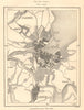Geneva town city plan & environs. Switzerland. Sketch map 1885 old antique