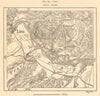 Linz environs. Enns Danube Austria. Sketch map 1885 old antique plan chart