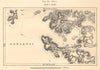 Pola. Pula town & bay, Istria. Croatia. Sketch map 1885 old antique chart