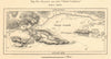 Split & 7 Castles. Ciovo/Bua island. Spalato. Croatia. Sketch map 1885 old