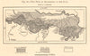 The flood zone of the Sava river. Belgrade Serbia. Sketch map 1885 old
