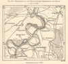Rhine meanderings Germersheim-Speyer. Rhineland-Palatinate. Sketch map 1885