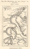 Neckar river. Heilbronn Lauffen loops. Baden-Württemberg. Sketch map. SMALL 1885