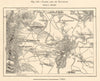 Kassel and its environs. Hesse. Germany. Sketch map 1885 old antique chart