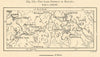 Masurian Lakeland. Elblag. Poland. Sketch map. SMALL 1885 old antique