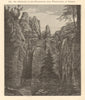 Felsenstadt, Weckelsdorf, Bohemia. Adrspach-Teplice Rocks. Czechia 1885 print