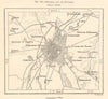 Brussels and its environs. Belgium. Sketch map 1885 old antique plan chart