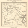 Isthmus Between the Don and Volga. Volgograd. Russia. Sketch map 1885 old