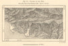 Bzyb river valley, Abkhazia, Georgia. Pitsunda. Sketch map 1885 old