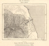 Derbent & environs. Dagestan, Russia. Sketch map 1885 old antique chart