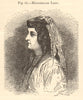 Woman from Mingrelia (Odishi) region of Georgia. Tribal. SMALL 1885 old print