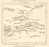 Eastern Tian Shan mountains. Kazakhstan Kyrgyzstan China. Sketch map 1885