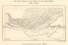 Dried-up Uzboy river, Aidin Wells, Turkmenistan. Sketch map 1885 old
