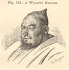 Head & shoulders portrait of wealthy Kirgyz man, Kyrgyzstan. SMALL 1885 print