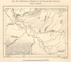 Ob & Ket river confluence. Narym, Siberia, Russia. Sketch map 1885 old