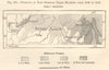 East Siberian Sable Hunting 1850-55. Fur trapping Russia. Sketch map. SMALL 1885