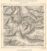Lakes Tangra Yumco & Ngangze Co, Targot Mountains. Tibet China. Sketch map 1885