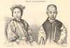 Chinese Children. Costumes. Boy & girl. China. Family 1885 old antique print