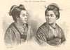 2 Japanese women in traditional costume, head & shoulders 1885 old print