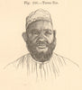 Tippu-Tip. Swahili–Zanzibari slave trader. Tanzania. SMALL 1885 old print