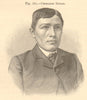 Cherokee Indian wearing a suit. Native American Indian. SMALL 1885 old print