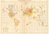 Geological Map of the World 1886 old antique vintage plan chart
