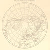 Semicircle of Deserts. Arctic. North Pole. Sketch map 1886 old antique