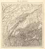 The Jura. Switzerland. Lake Geneva Neuchatel. Sketch map 1886 old antique