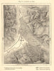 Landslip of Elm. Switzerland. Sketch map 1886 old antique plan chart