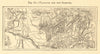 Vaucluse and the Sorgues. Avignon Carpentras. SMALL sketch map 1886 old