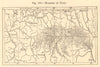 Pinsk Pripet Polesie Rokitno Marshes. Belarus Ukraine. SMALL sketch map 1886