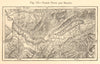 Lakes Thun and Brienz. Switzerland. Interlaken. SMALL sketch map 1886 old