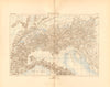 Map of the Alps. Europe 1886 old antique vintage plan chart