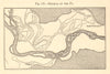 Golenas by the Po. Italy. Ongina. SMALL sketch map 1886 old antique chart