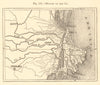 Mouth of the Po. Italy. Ferrara Chioggia Adria Este. Sketch map 1886 old