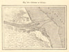 Jetties of Sulina. Romania. Danube. Sketch map 1886 old antique plan chart