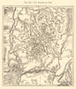 The Dombes in 1840. Ain. Lyon Bourg Saône Rhône. Sketch map 1886 old