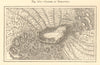 Crater of Demavend. Iran. Damavand. SMALL sketch map 1886 old antique