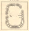 Atoll of Ebon. Pacific Ocean. Marshall Islands. Sketch map 1886 old