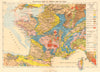 Geological Map of France and its seas 1886 old antique vintage plan chart