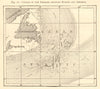 North Atlantic Icebergs. Newfoundland. Sketch map 1886 old antique chart