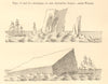Icebergs of the Antarctic Ocean; after Wilkes 1886 old antique print picture